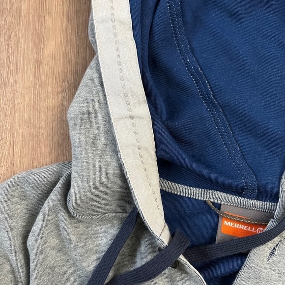 Merrell Gray Button Hoodie with Patch Elbows Sz L - Picture 15 of 15